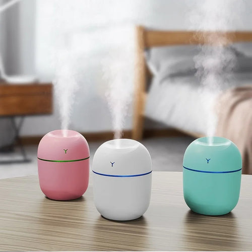Przenośny nawilżacz ultradźwiękowy USB z dyfuzorem olejków eterycznych i aromatem LED