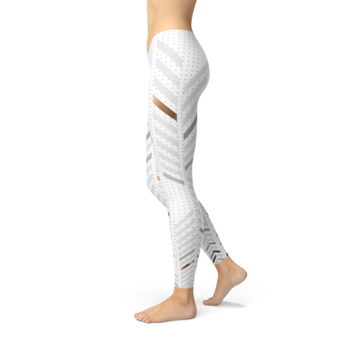 Damskie legginsy w białe paski