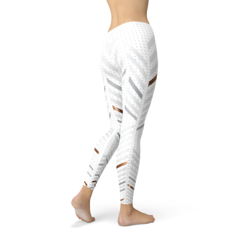 Damskie legginsy w białe paski