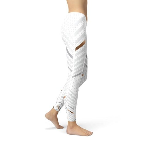 Damskie legginsy w białe paski